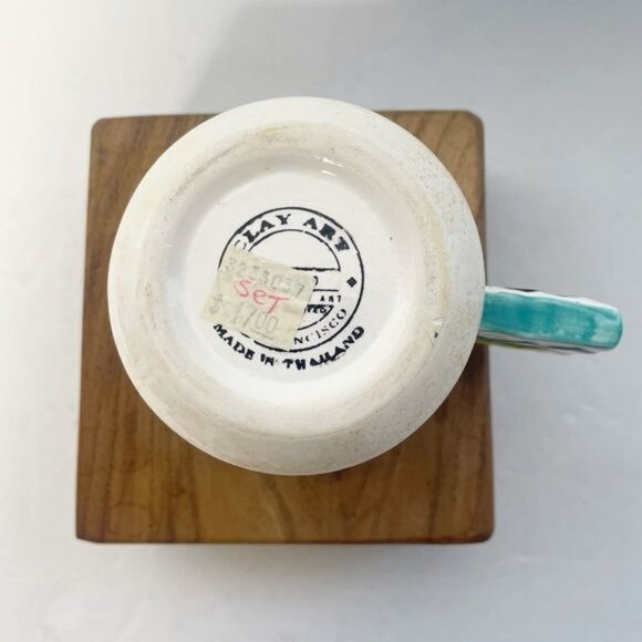 Vintage Clay Art Calypso Coffee Mug & Matching Saucer 1983 San Francisco - Picture 6 of 10